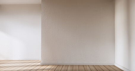 Minimalist Interior with wooden japan empty wall background mockup