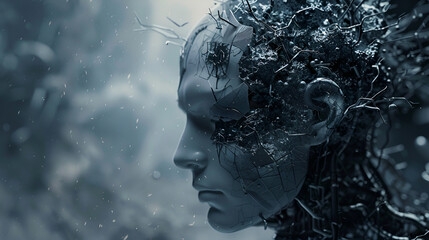 Artificial intelligence, brain, intelligent man, new technologies, background
