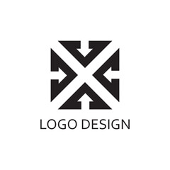 The triangle forms the letter x for logo design