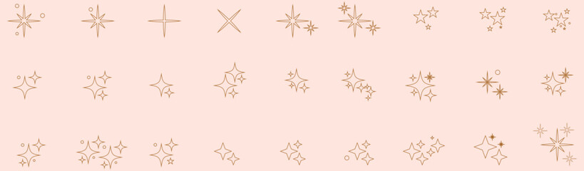 Stars line art icon. Vector four-pointed star for logo, social media stories. vector illustration.