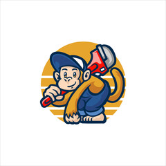 Monkey Mechanic Mascot