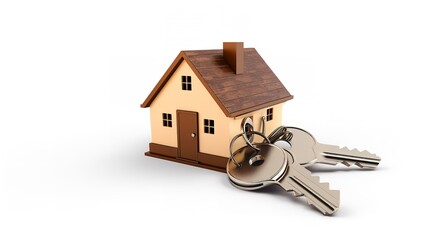 House Keys with House-Shaped Keychain (Cut Out)

