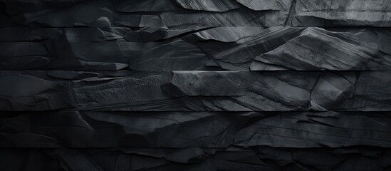 Elegant Black Stone Texture on a Mysterious Dark Background with Intriguing Patterns - obrazy, fototapety, plakaty