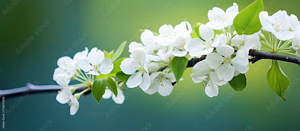 Poster majestic tree branch reaching toward the sky in a serene forest setting