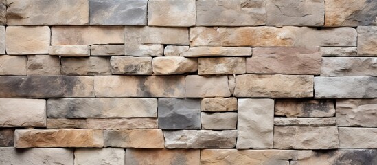 Earthy Stone Wall Crafted with Brown and Tan Blocks, Texture and Structure Background