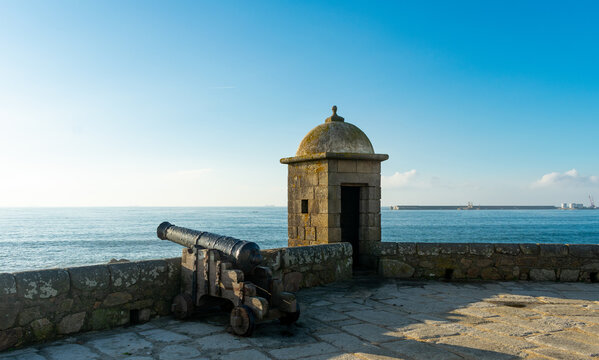 old stone fortress by the sea in porto portugal
