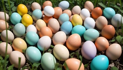 Easter eggs colorful illustration background, AI generated