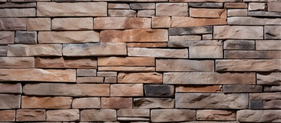 Textures of Earth: Intricate Stone Wall with Rustic Brown Pattern and Weathered Surface