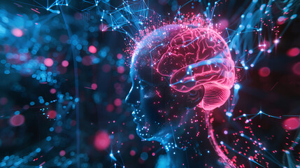 Artificial intelligence, brain, intelligent man, new technologies, background