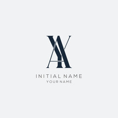 minimalist letter A Y logo design for personal brand or company