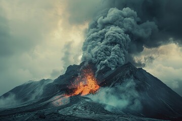 eruption, picture of the natural phenomena - obrazy, fototapety, plakaty