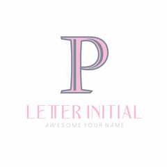 minimalist letter P initials logo design for personal brand or company