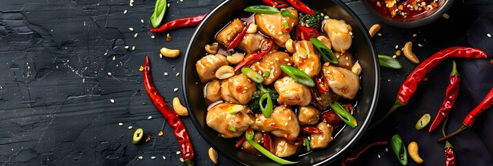Spicy Kung Pao Chicken A Tempting Asian Stir-Fry Feast