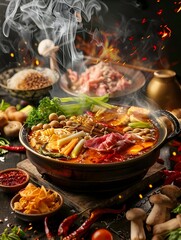 Spicy Mala Hotpot Adventure - A Colorful Feast of Chinese Cuisine