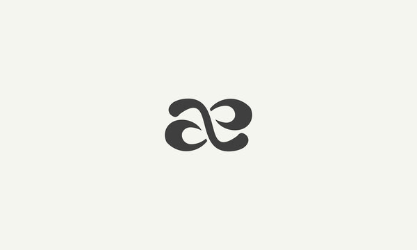 initials ae monogram simple logo design vector illustration