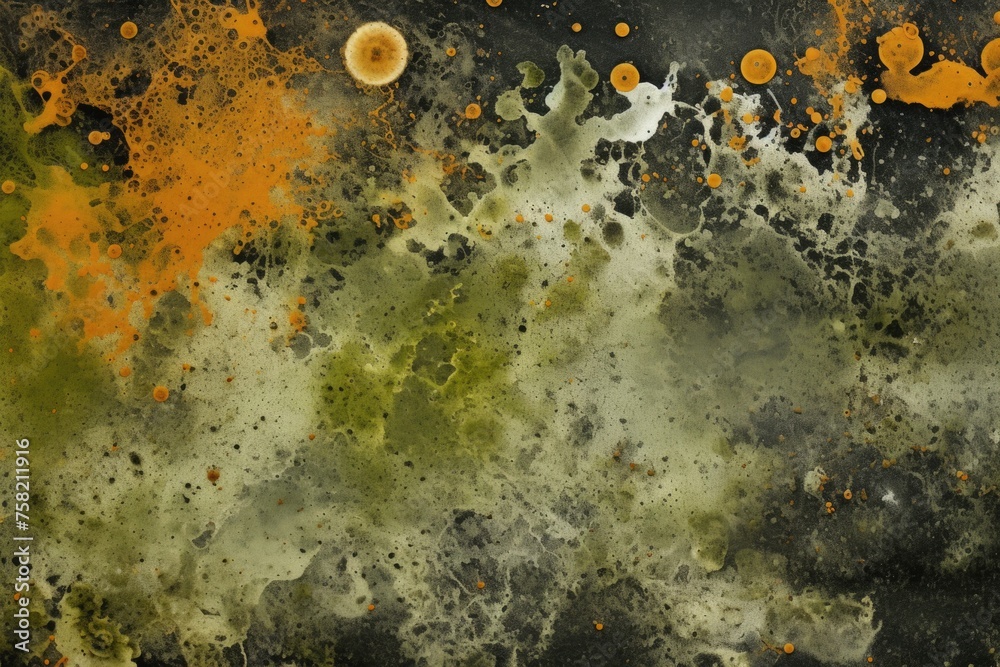 Poster close up of orange and green substance, suitable for scientific and abstract concepts