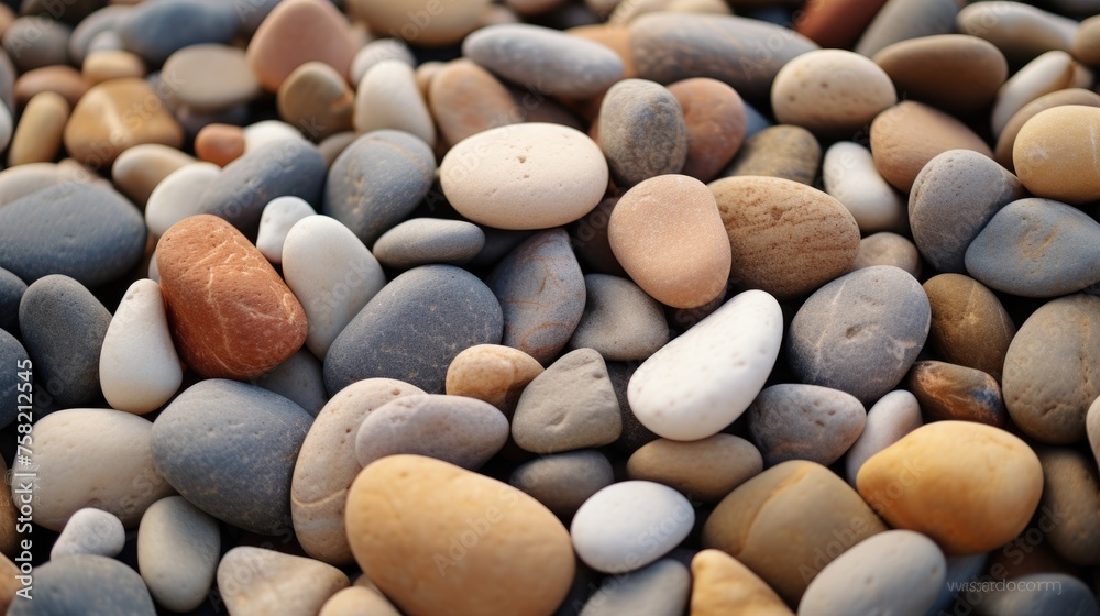 Poster close up view of a pile of rocks, perfect for geological or construction concepts