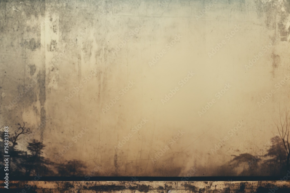 Poster old photo of a bench in front of a wall, suitable for interior design projects