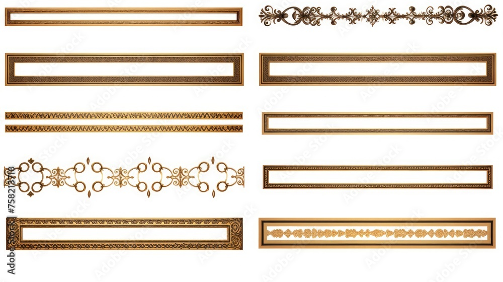 Poster A collection of elegant gold frames and borders for various design projects