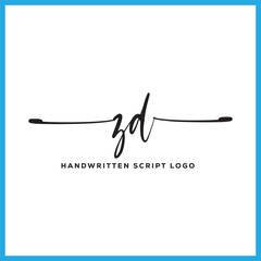 ZD initials Handwriting signature logo. ZD Hand drawn Calligraphy lettering Vector. ZD letter real estate, beauty, photography letter logo design.
