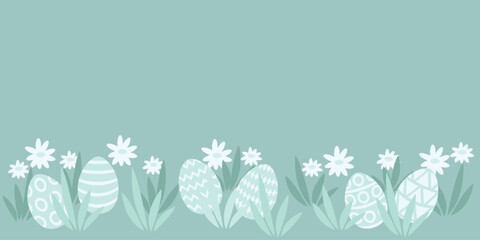 Easter eggs with flowers, cute Easter decoration, great for banners, wallpapers, postcards - vector design