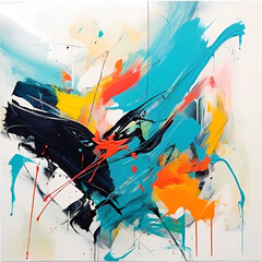 Abstract painting with bold brushstrokes. 