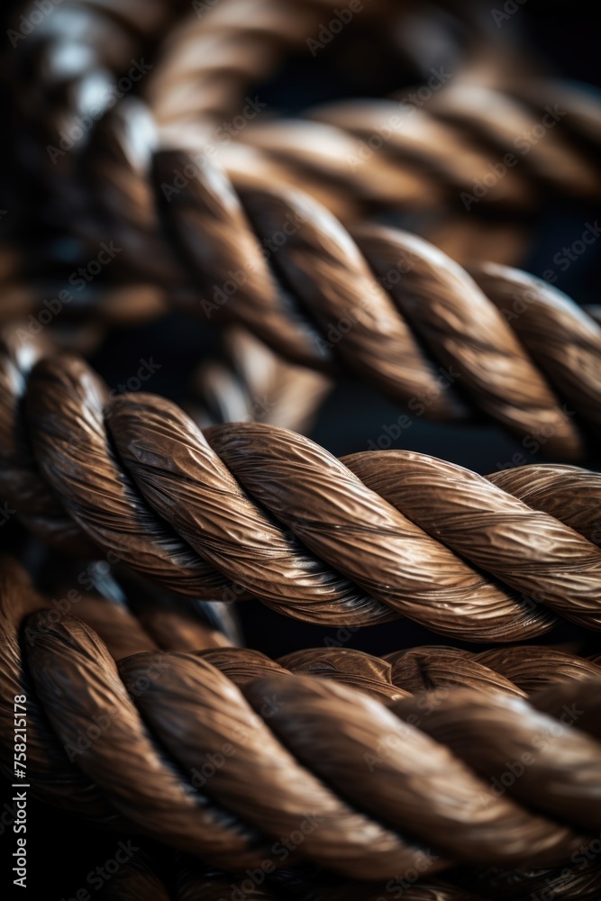 Aufkleber A close up image of a rope on a table. Suitable for various concepts and projects