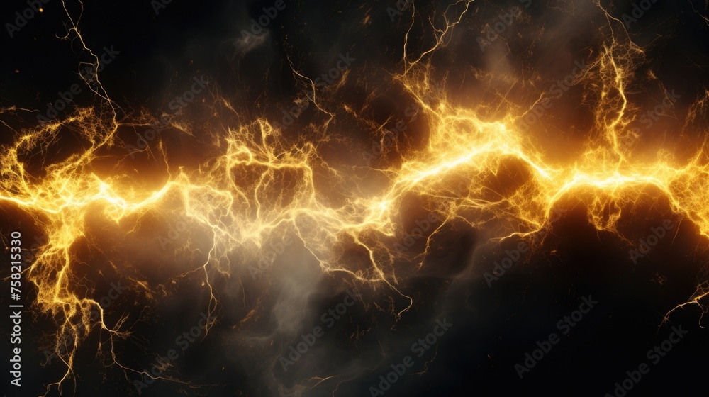 Poster lightning effect on black background, perfect for graphic design projects