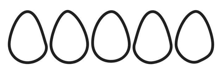 Easter Egg Icon Black Line | Painted Eggs Illustration | Happy Easter Hunt Symbol | Holiday Logo | April Spring Sign | Isolated | Variations isolated on white background in eps 10.