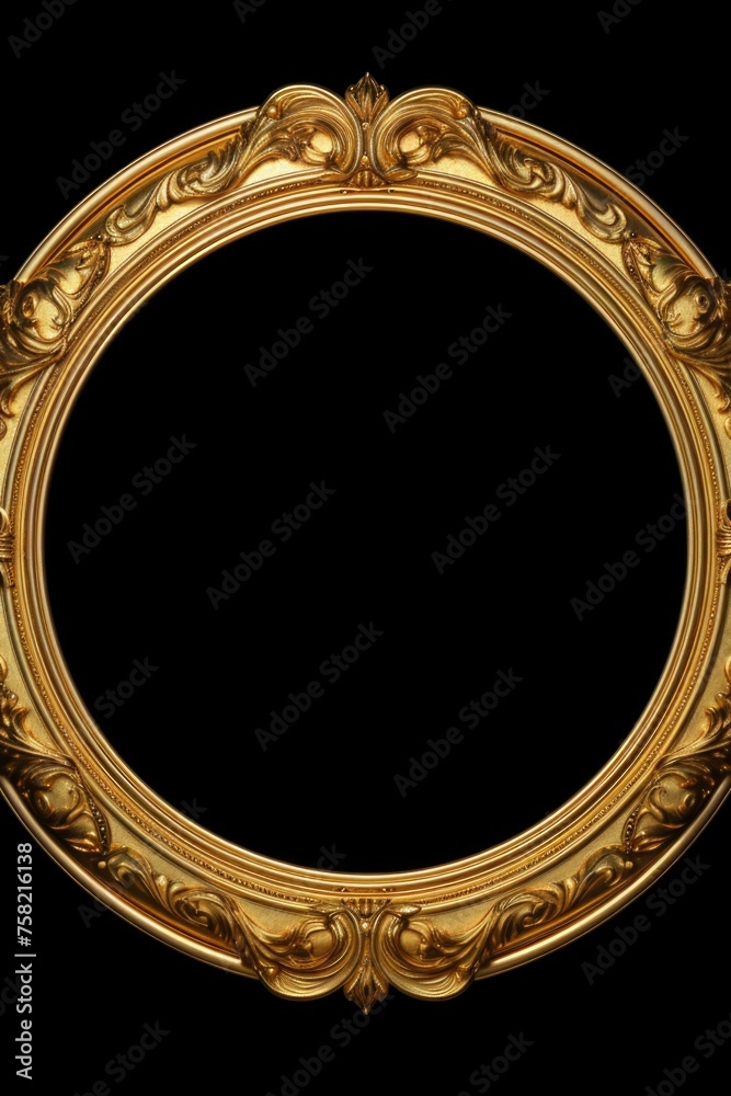 Aufkleber elegant gold oval frame on a black background. perfect for adding a touch of luxury to any design pr