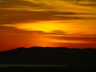 sunset over the mountains