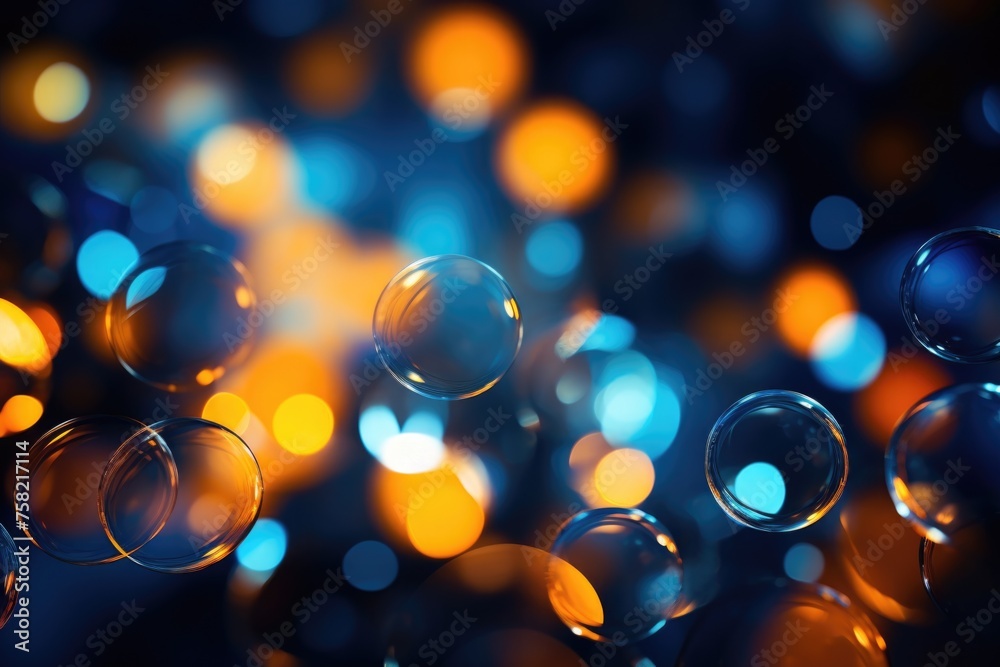 Poster Colorful bubbles floating in the air, ideal for adding a playful touch to designs