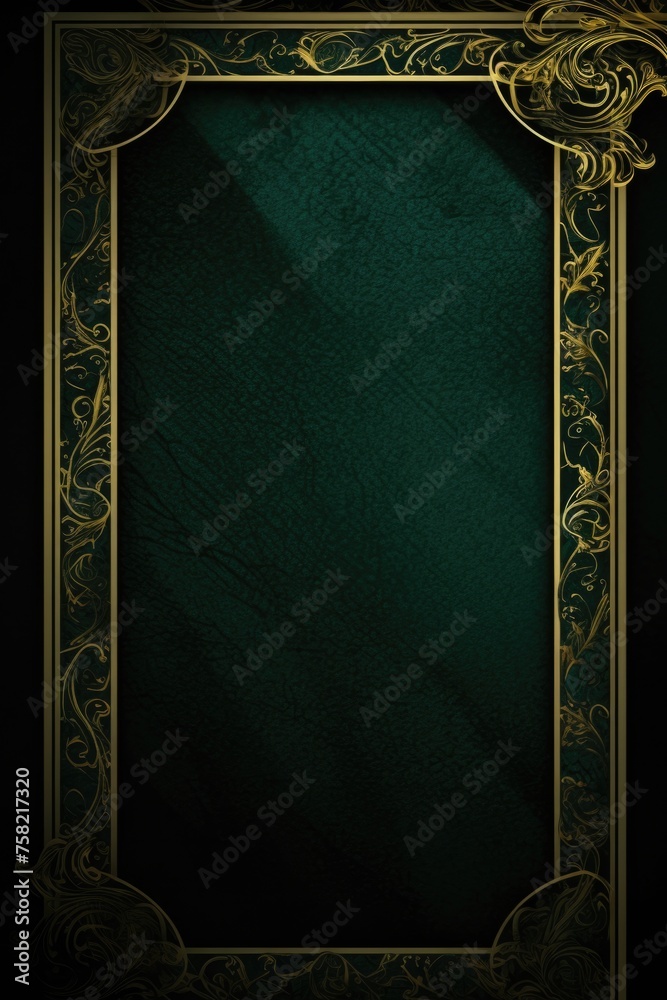 Aufkleber dark green background with a gold border. suitable for various design projects