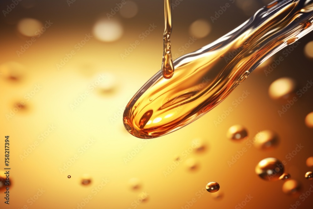 Poster a drop of oil pouring from a bottle. suitable for various uses