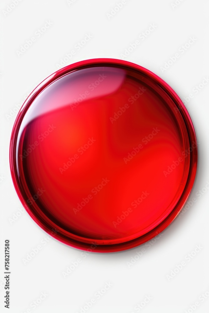 Poster A simple red oval object on a plain white surface. Suitable for various design projects