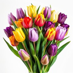 Colorful Tulips in Vase