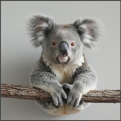 Stuffed Koala Sitting on Branch
