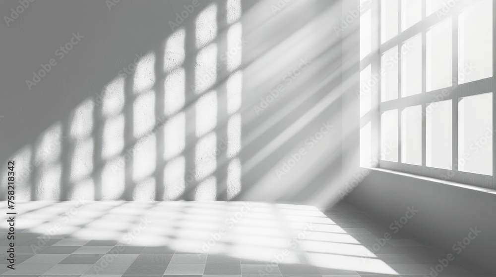 Poster black and white photo of sunlight coming through a window. suitable for various design projects