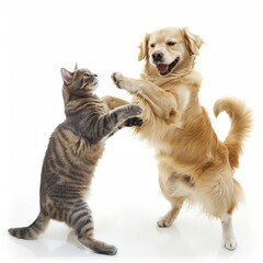 Dog and Cat Playing Together