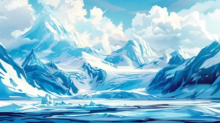 Crédence de cuisine en verre imprimé Everest iceberg in the mountains
