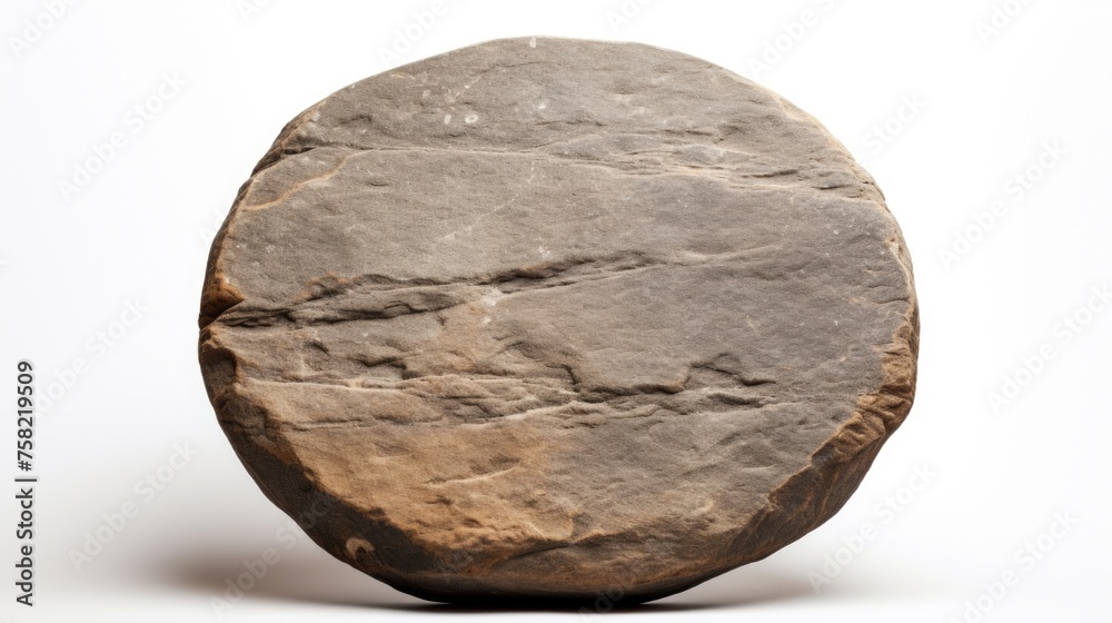 Poster A large rock placed on a white surface. Suitable for various design projects