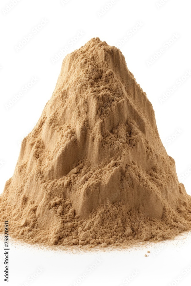 Poster a pile of sand on a white surface, suitable for various design projects