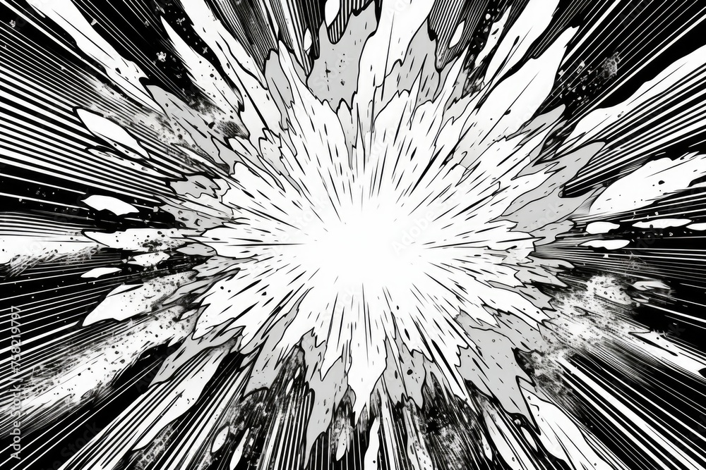 Aufkleber A striking black and white image capturing a burst of light. Perfect for adding a dramatic touch to any project