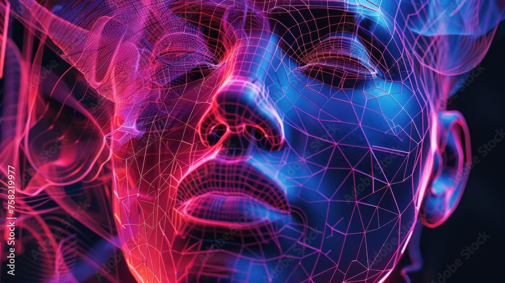 Poster close up of a person's face, suitable for various concepts and designs