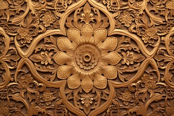 Close up of a wooden wall with a blooming flower. Suitable for home decor or nature-themed designs