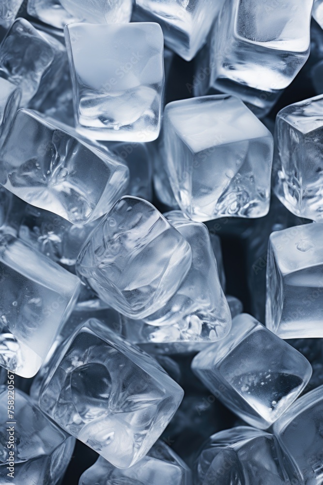 Aufkleber a pile of ice cubes stacked on top of each other. perfect for illustrating refreshment or cold drink