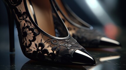 Close up of shoes on a table, suitable for fashion or lifestyle concepts - Powered by Adobe