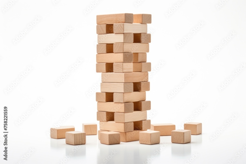 Aufkleber a stack of wooden blocks on top of each other. perfect for educational concepts