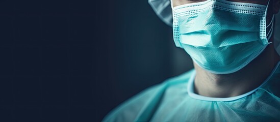 Dedicated Surgeon Performing Surgery with Focus, Wearing Protective Surgical Mask