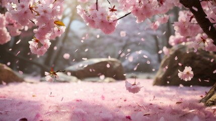 A tree covered in pink flowers, perfect for spring themes - Powered by Adobe